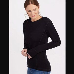Woolx Hannah Long Sleeve Top Black Sz. S